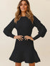 'Raine' Lantern Sleeve Sweater Dress - Celes Fashion